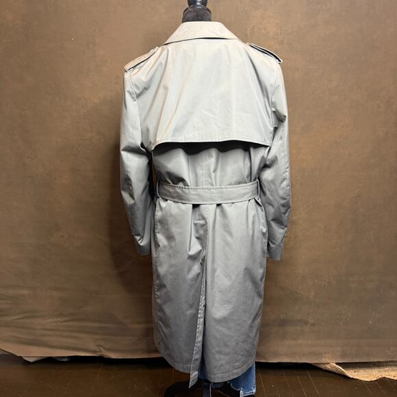 Vintage London Fog Towne Trench Coat Double Breasted Men’s Size 42 Reg Gray - Picture 10 of 16